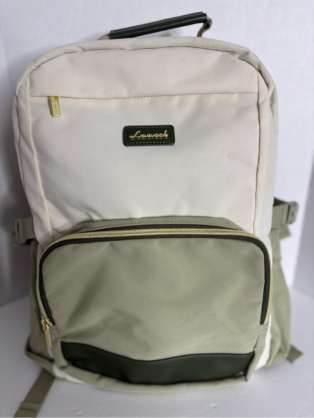 Lovevook Cream & Olive Green Backpack